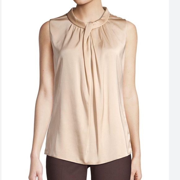 Huge Boss Oyabo crepe de chink stretch silk knotted blouse - Picture 1 of 5